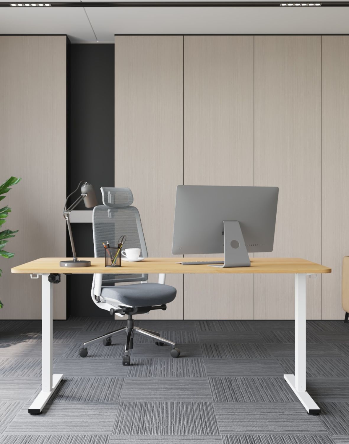 biurko z regulacja wysokosci alto 100 white 160 cm