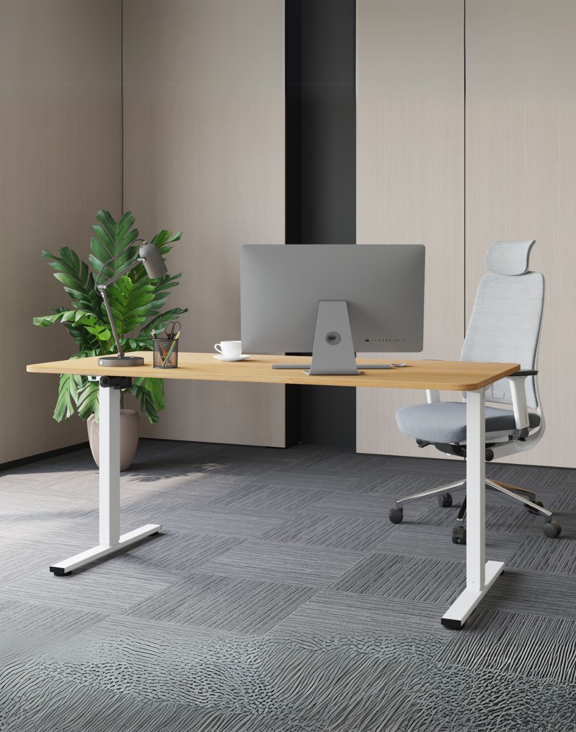 biurko z regulacja wysokosci alto 100 white 120 cm