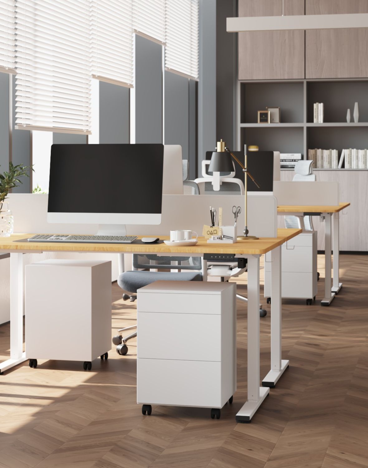 biurko z regulacja wysokosci alto 100 white 120 cm