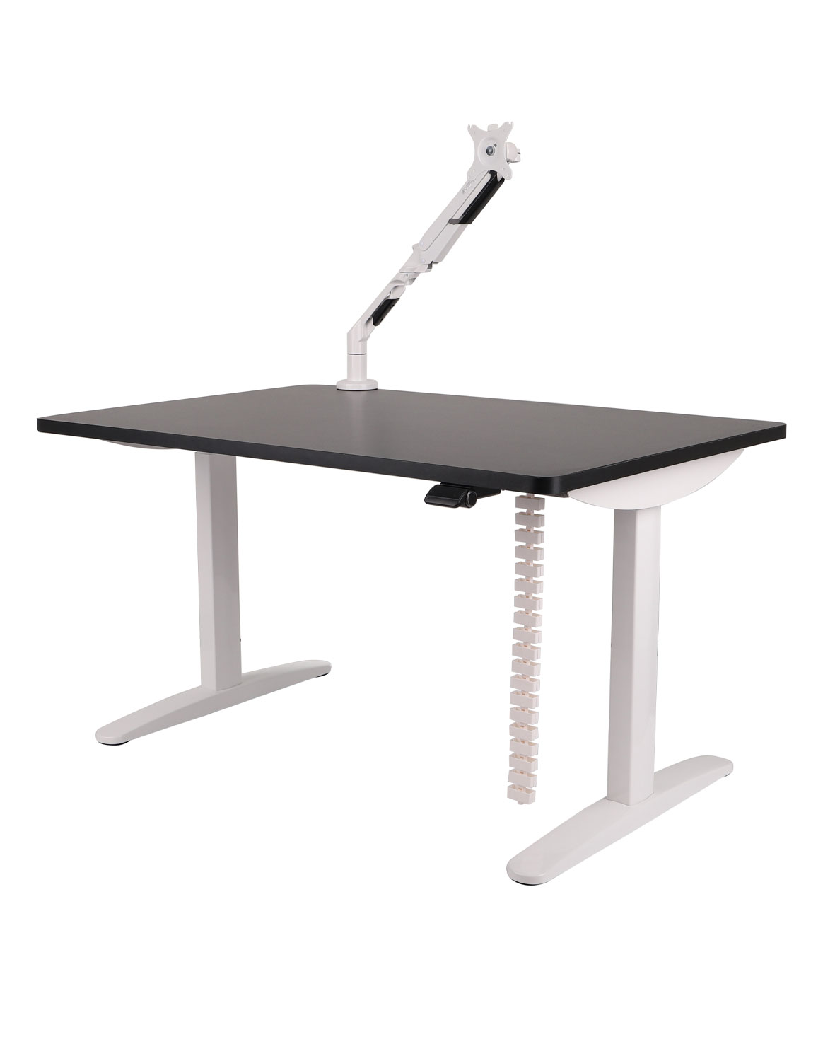 Zestaw: Biurko Alto 102 White + uchwyt na monitor + osłona kabli