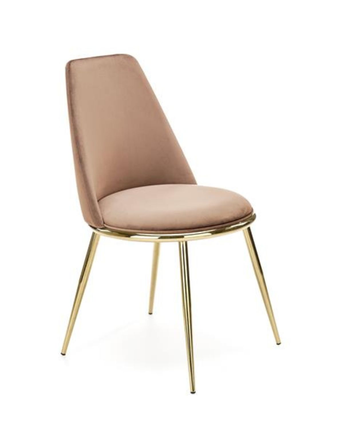 krzesło jadalniane K460 na złotych nogach beżowe