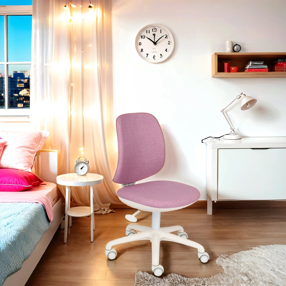 krzesło młodzieżowe obrotowe biało-różowe active white pink