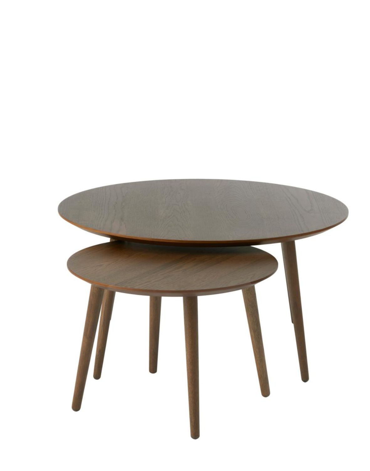 podwójny stolik kawowy, drewniany adda (48582930), ciemny dąb