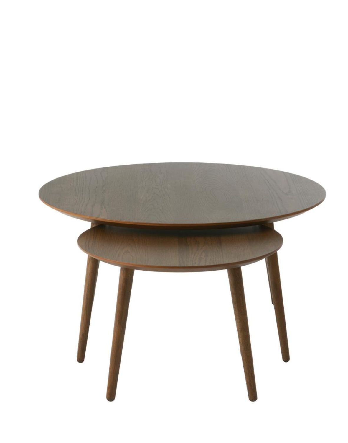 podwójny stolik kawowy, drewniany adda (48582930), ciemny dąb