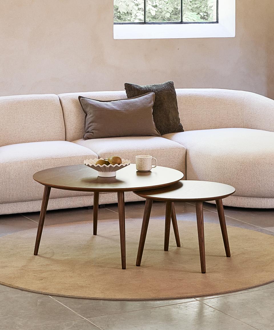 podwójny stolik kawowy, drewniany adda (48582930), ciemny dąb