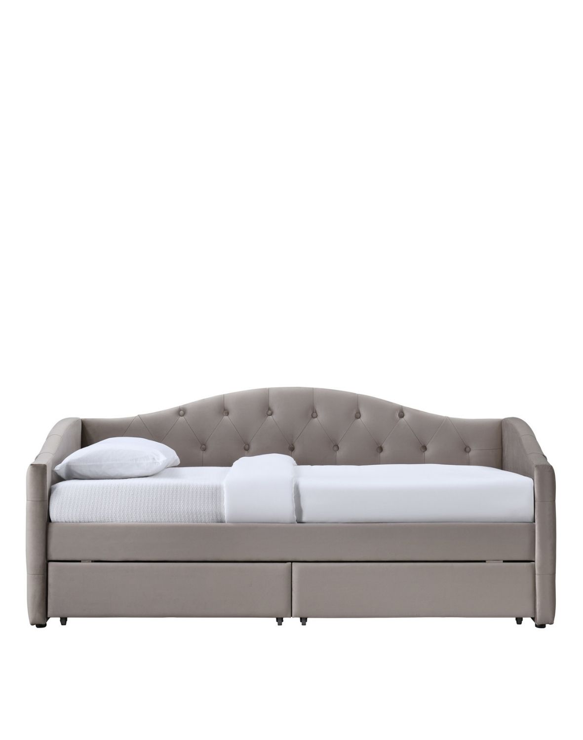lóżko pojedyncze z szufladami aloha 90x200, beżowy velvet