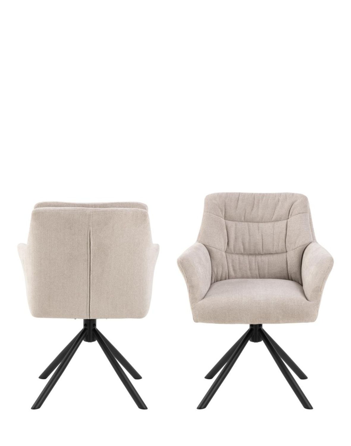 krzesło jadalniane obrotowe alonso beżowe z podłokietnikami (09745)