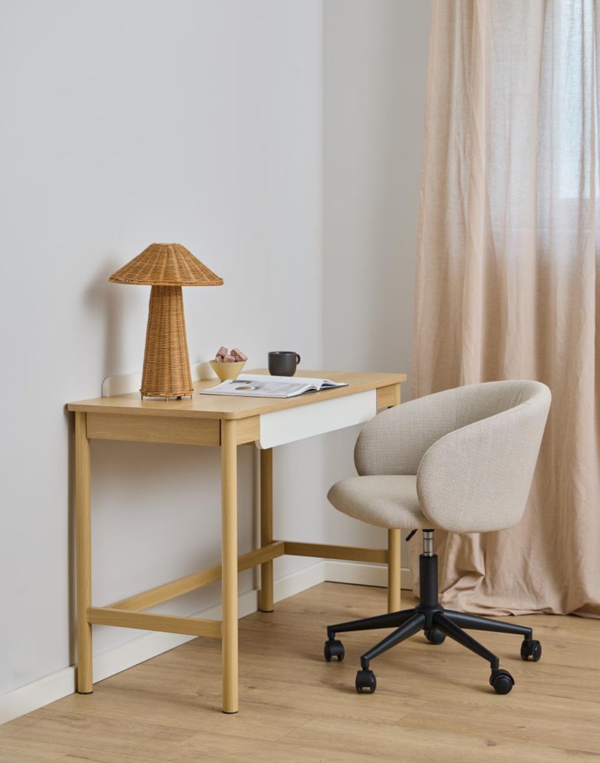 biurko drewniane z szufladą alpena (11588), 110x50 cm