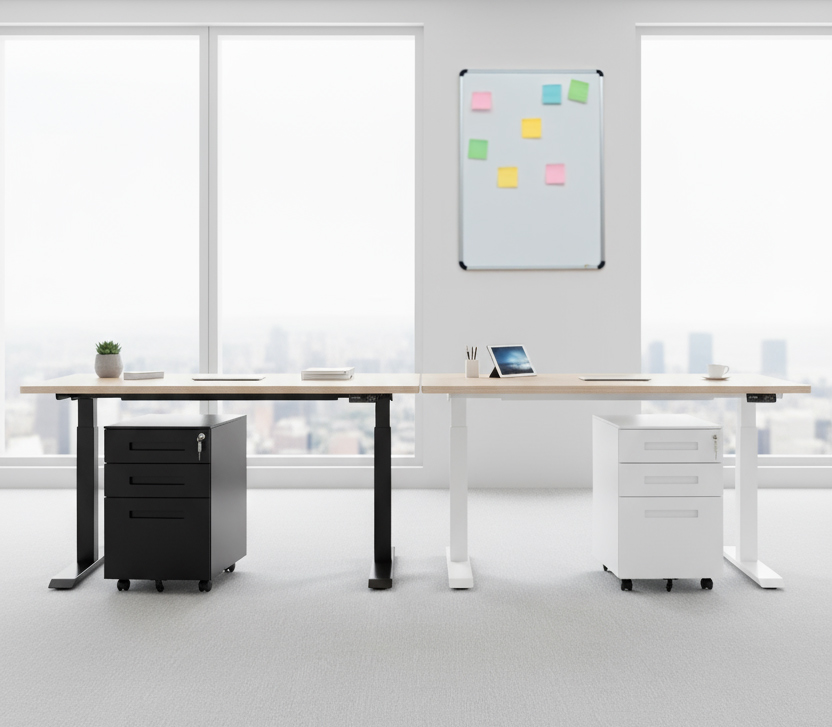 Zestaw: Biurko Alto 101 Black + kontenerek