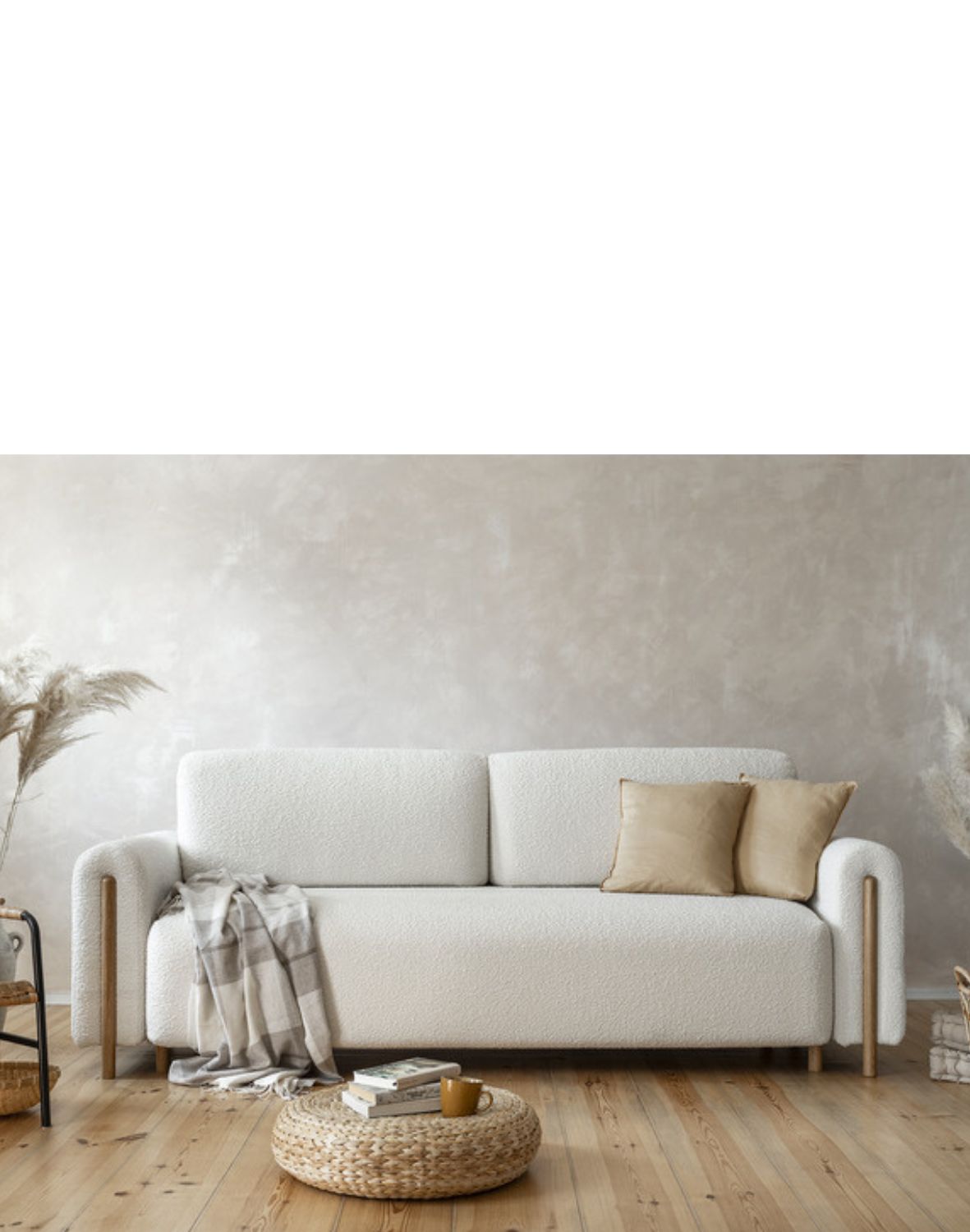 kanapa rozkładana arcadova I, boucle - dostawa express