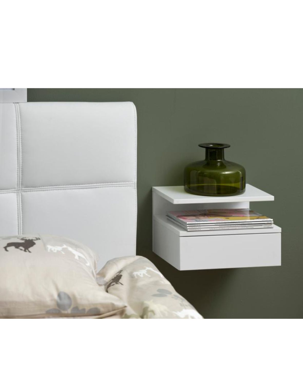 szafka nocna wisząca ashlan, biały (05875)