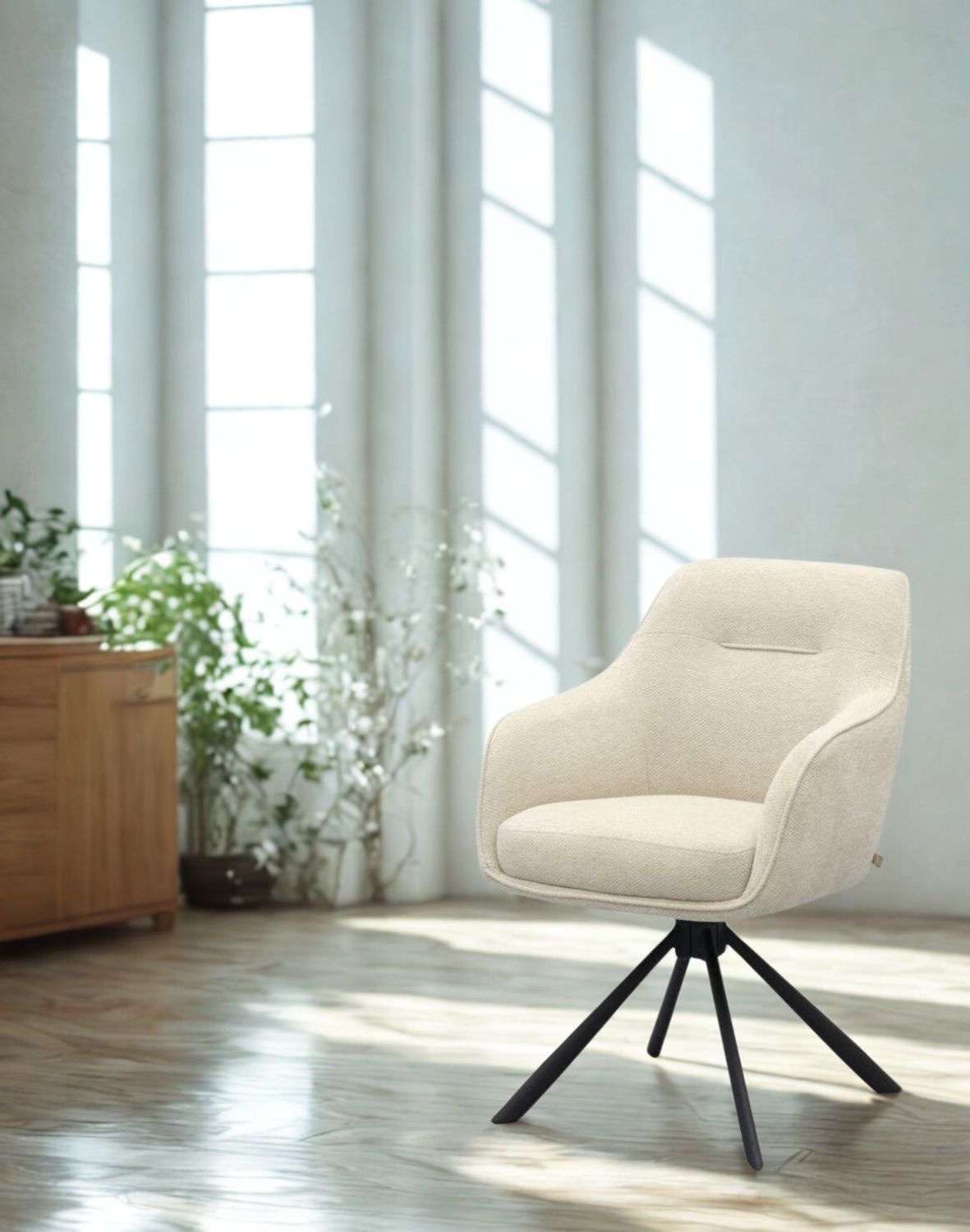 krzesło obrotowe do jadalni avola, chenille beżowe (51140007)