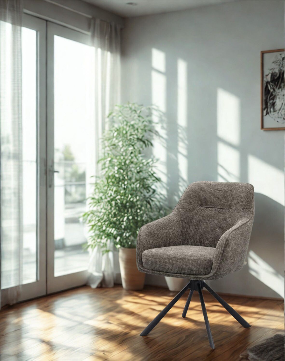 krzesło obrotowe do jadalni avola, chenille grafitowe (51140006)