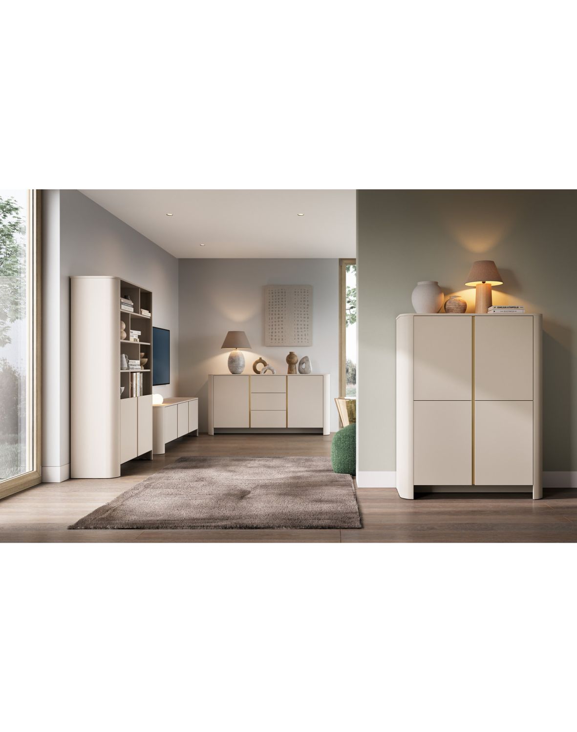 wysoka komoda kaszmir bari k103 ze złotą listwą