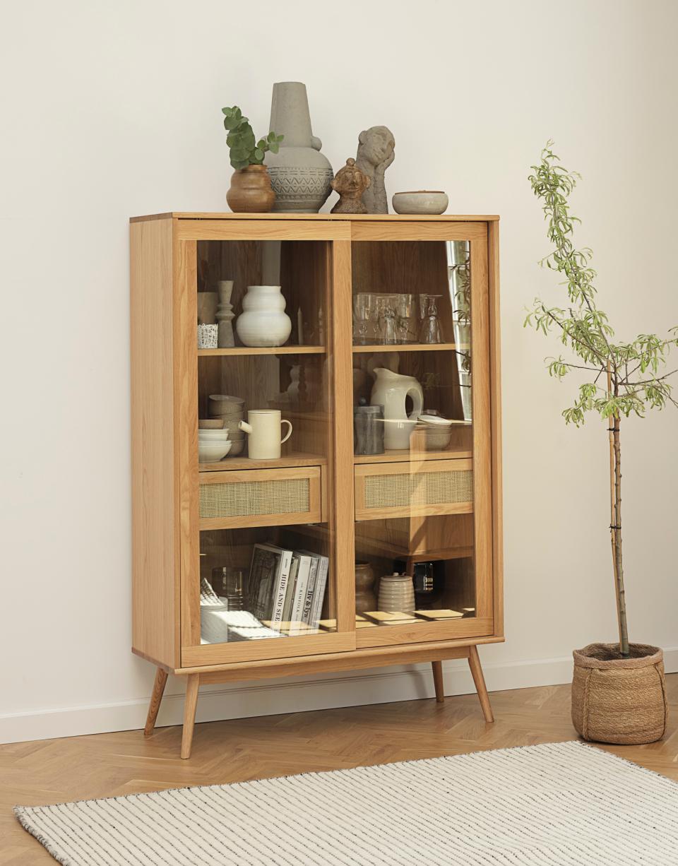 dębowa witryna do salonu barrali (46720200), 160 cm