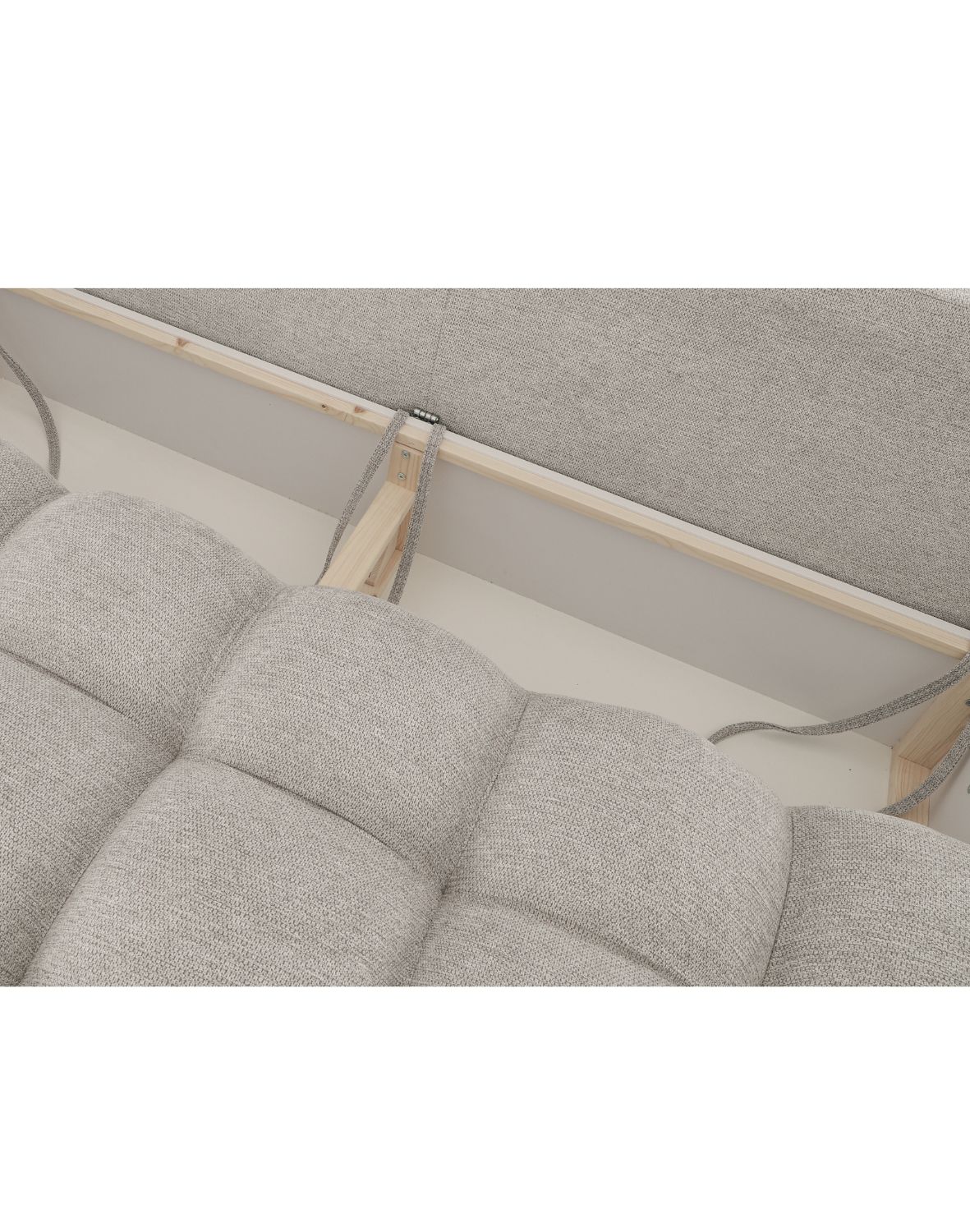 sofa bell z funkcją spania i pojemnikiem na pościel, nowoczesna 3-osobowa - express