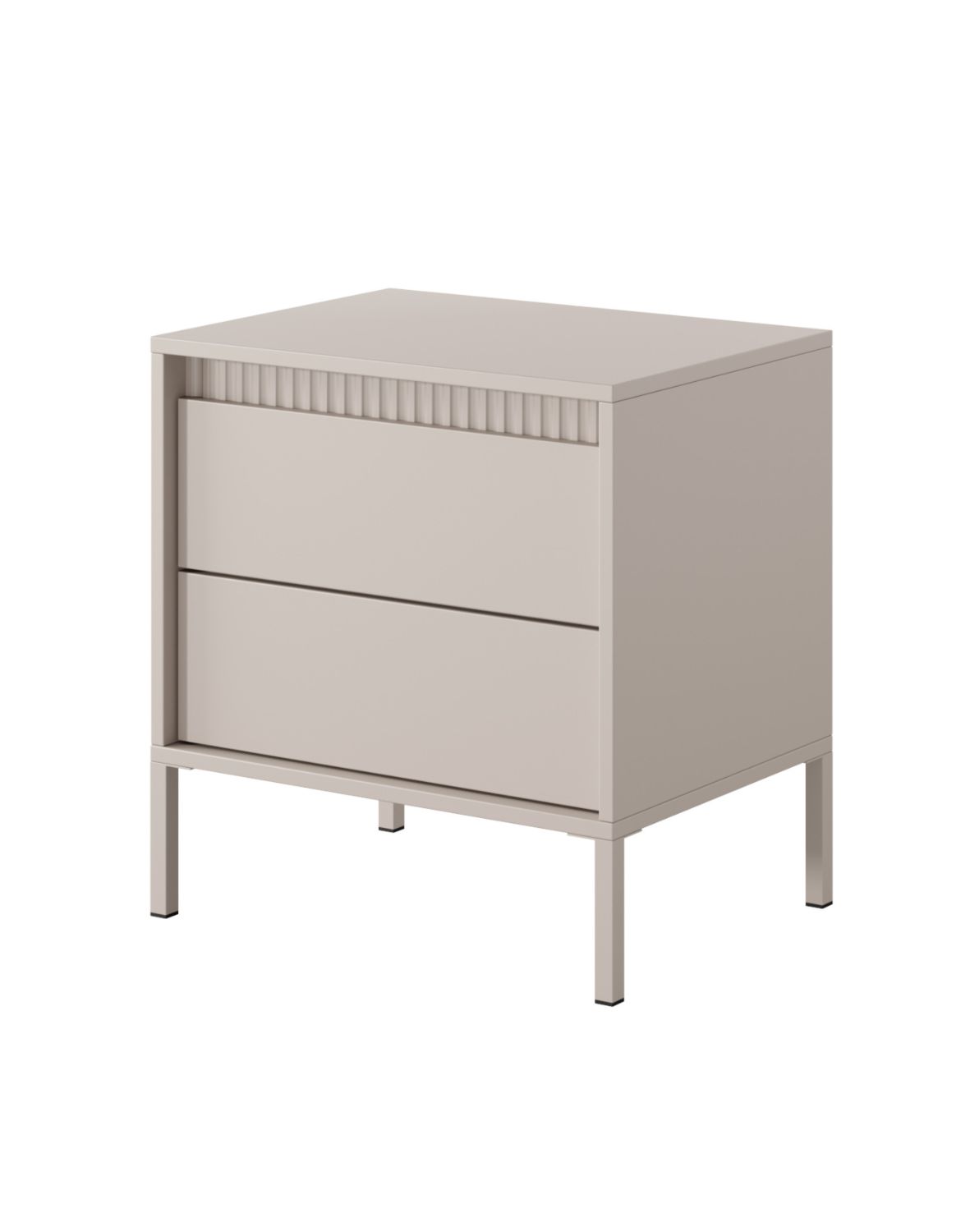 beżowy stolik nocny z szufladami senso 2s