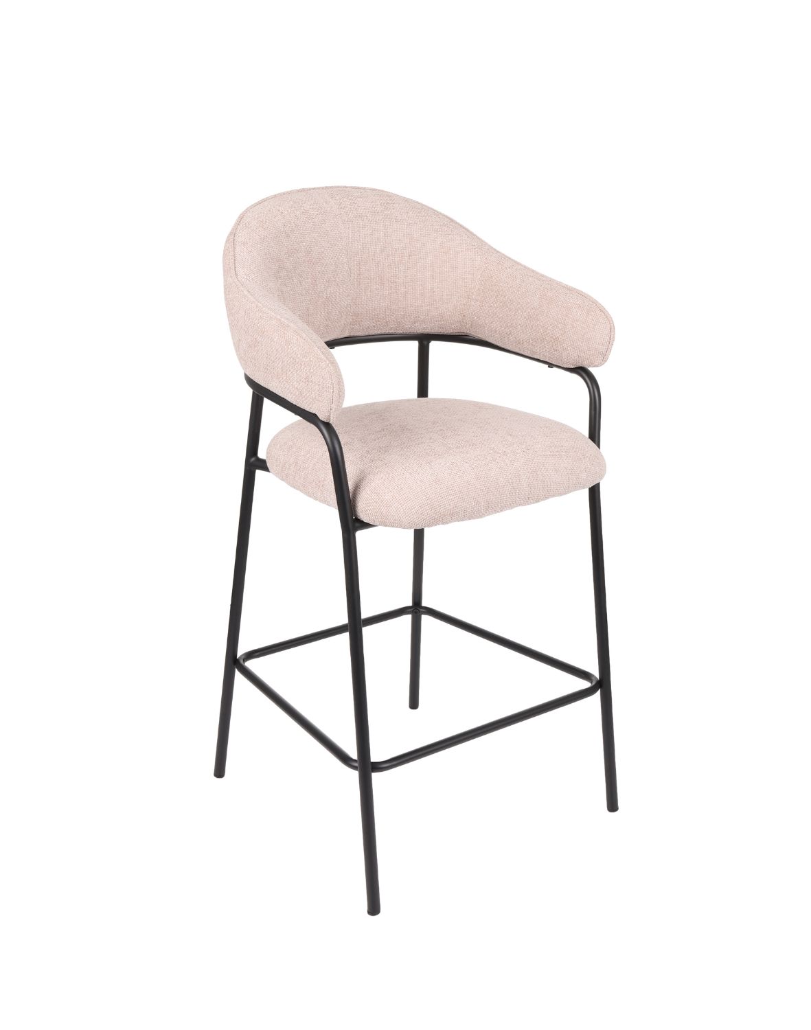 hoker do kuchni z podnóżkiem bianca, tapicerowany, beżowy