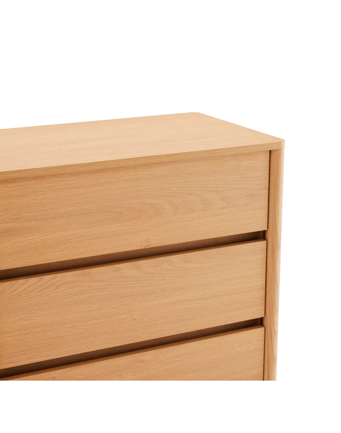 wysoka komoda blair z 5 szufladami (cd02) naturalny dąb 70x118 cm