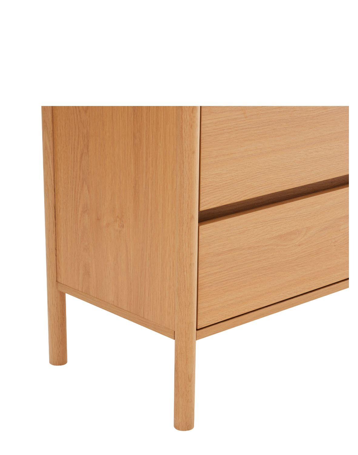 wysoka komoda blair z 5 szufladami (cd02) naturalny dąb 70x118 cm