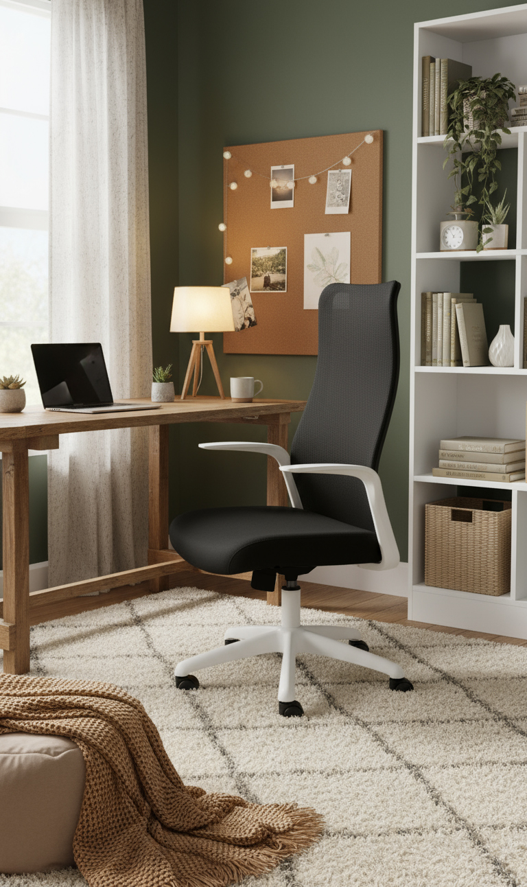 krzesło biurowe biało czarne bodo