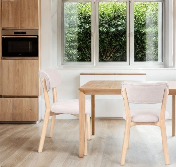 krzesło do jadalni boston, drewniane, beżowe