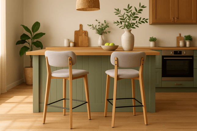 hoker do kuchni z podnóżkiem boston, beżowy