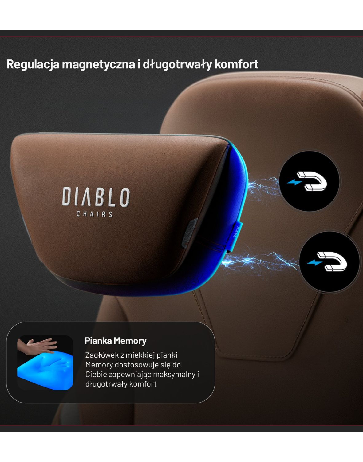 fotel gamingowy, brazowy, diablo, xeye, prime