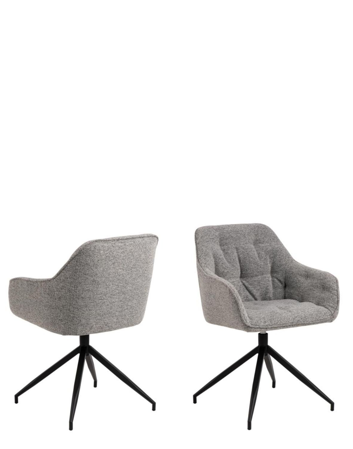 Krzesło obrotowe do jadalni, tapicerowane Brooke