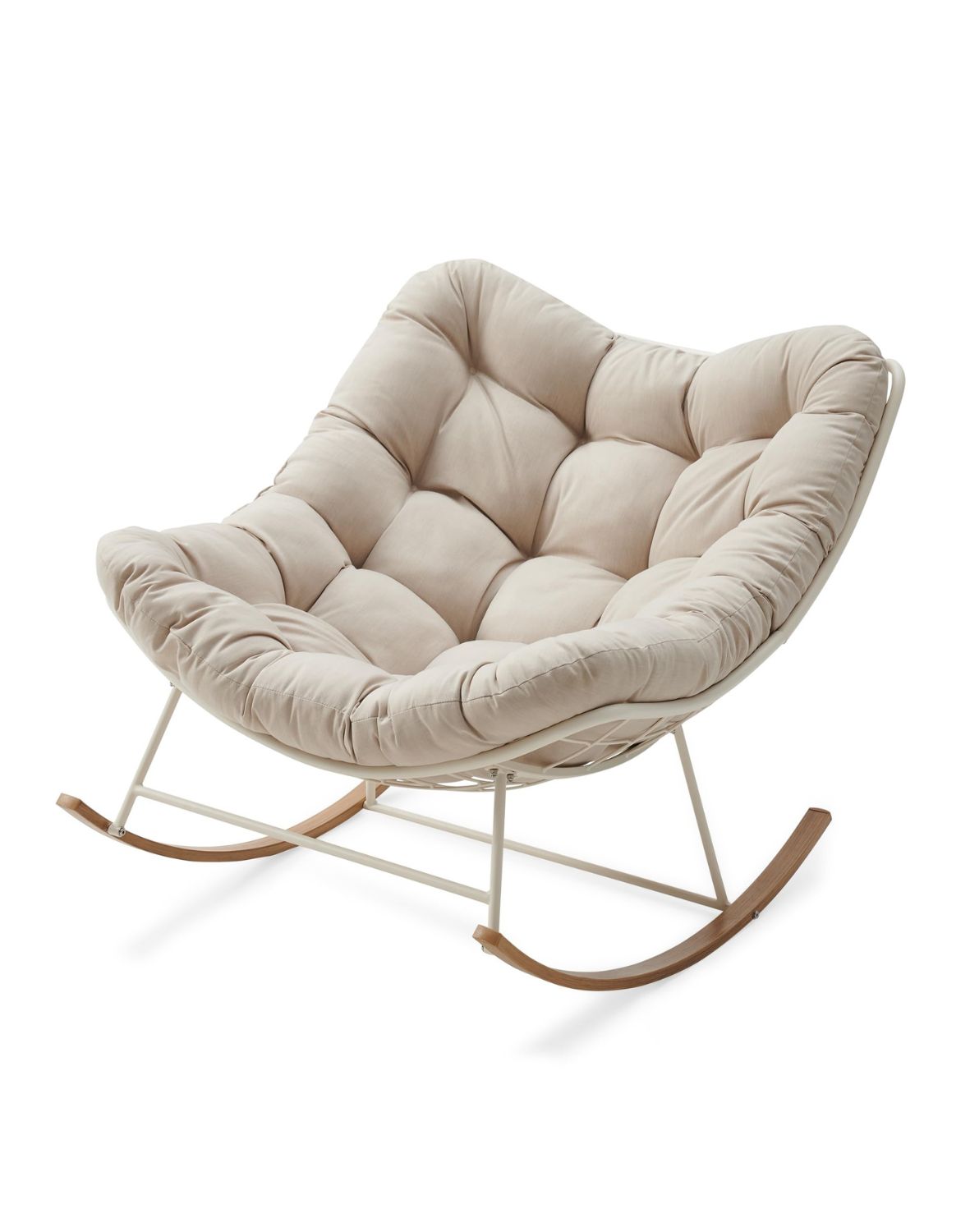 fotel bujany ogrodowy na płozach havana beżowy