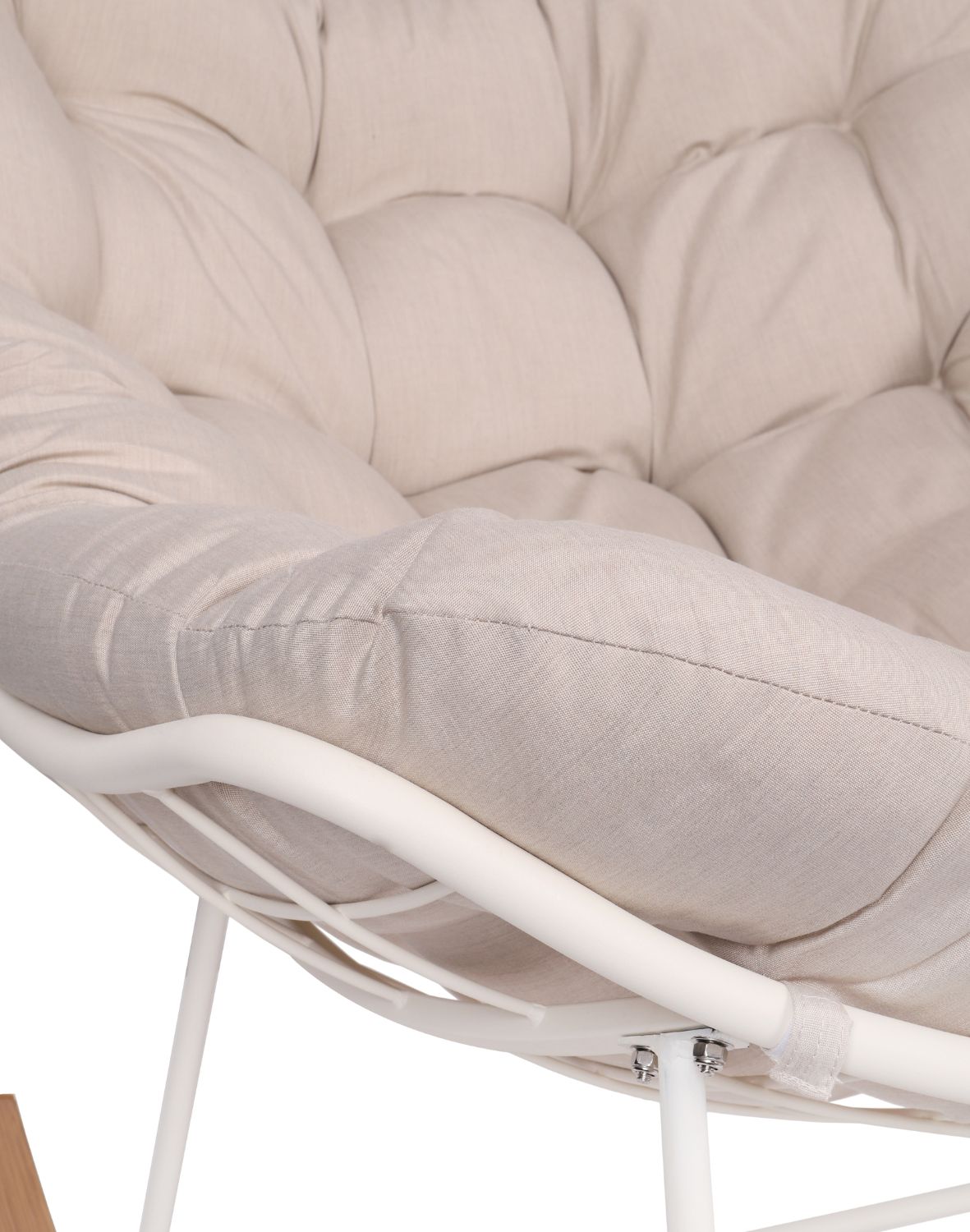 fotel bujany ogrodowy na płozach havana beżowy