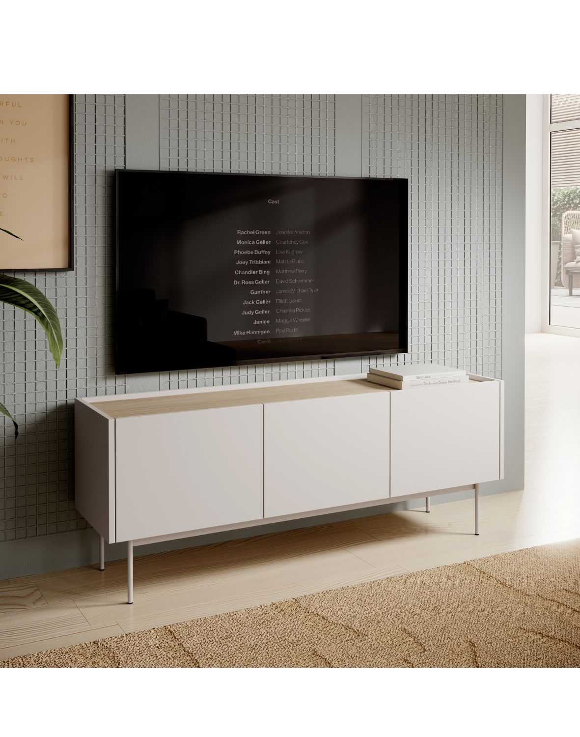 szafka pod telewizor color rtv144, kaszmirowa/dąb linea