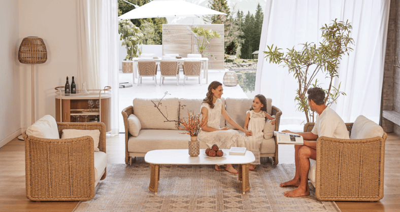 zestaw ogrodowy corsica: 3-osobowa sofa, 2 fotele i stolik kawowy