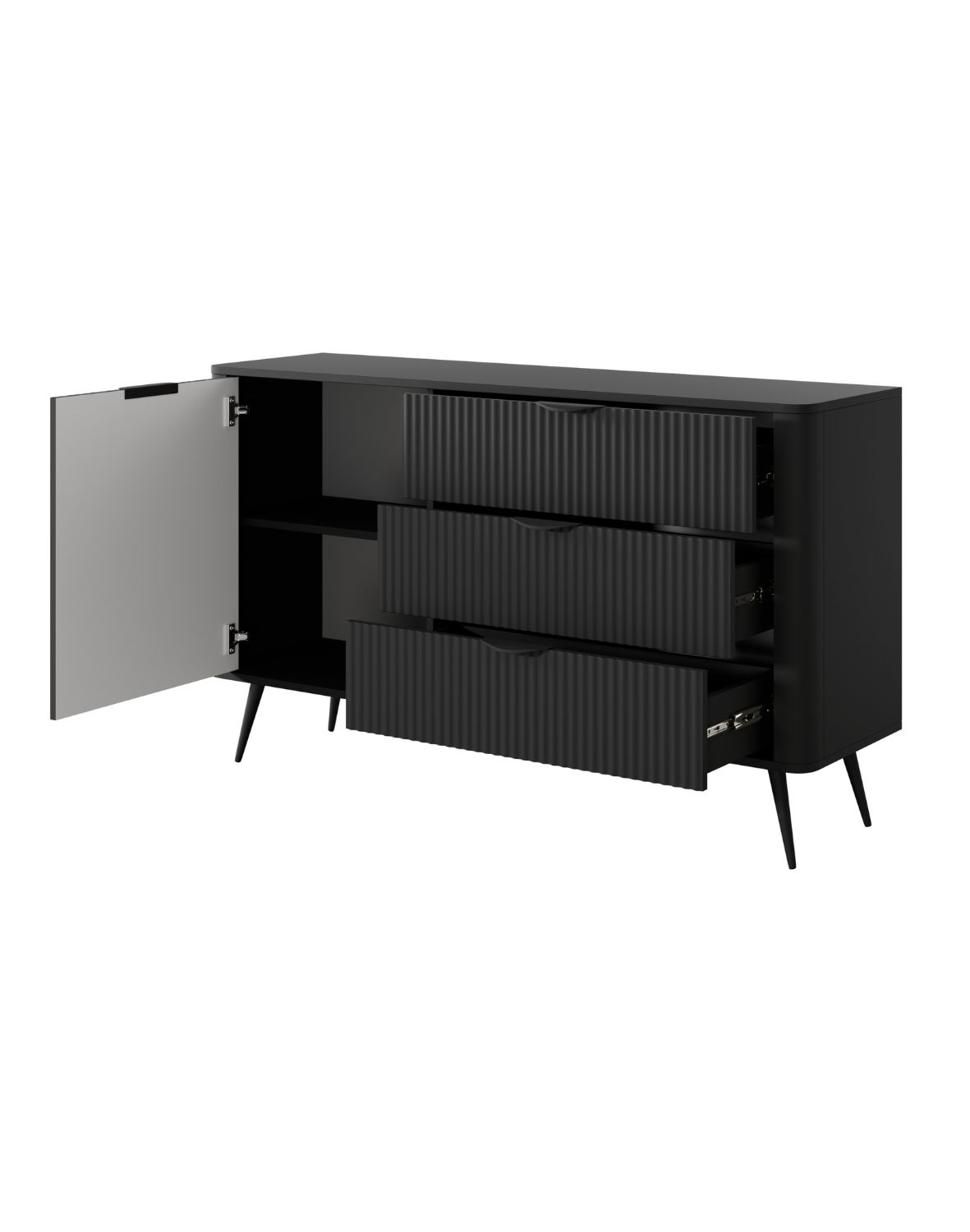 elegancka czarna komoda do salonu lante d