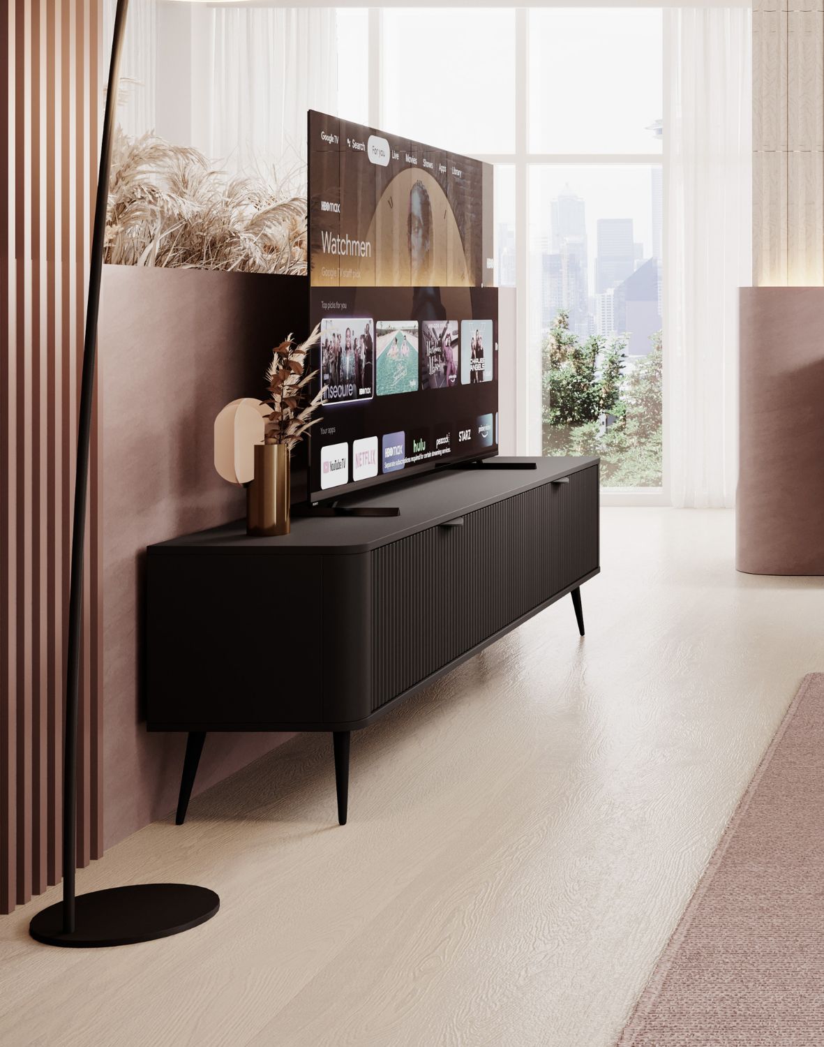 czarna komoda rtv lante e 200 2d