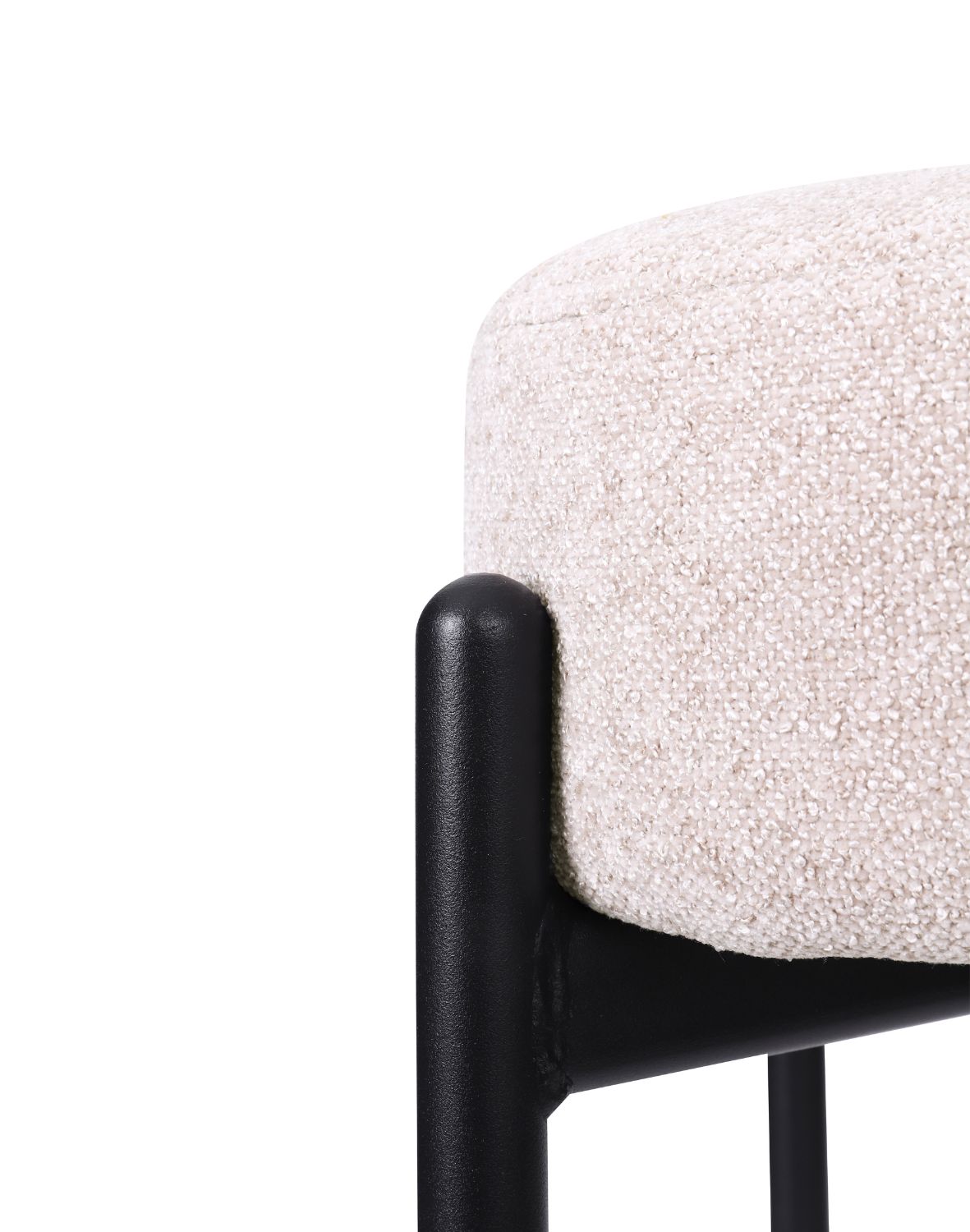 kwadratowy hoker do kuchni z podnóżkiem dolly, beż