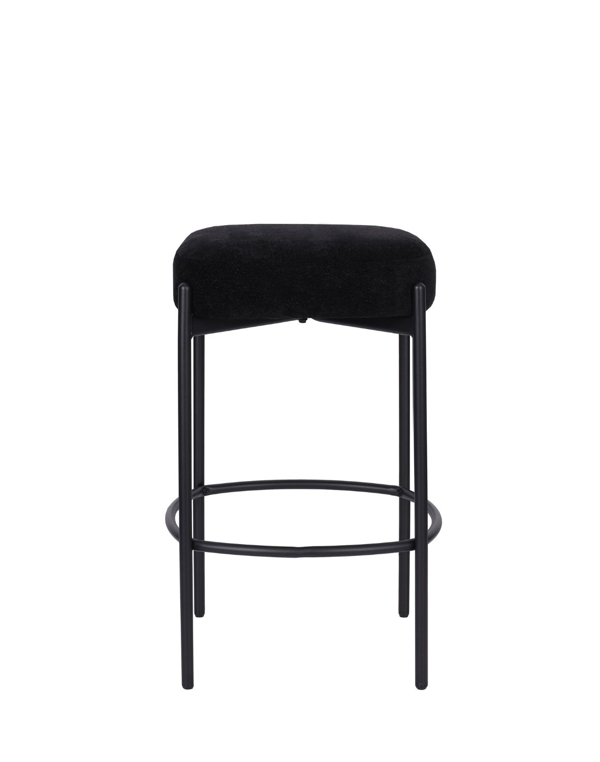 kwadratowy hoker do kuchni z podnóżkiem dolly, czarny