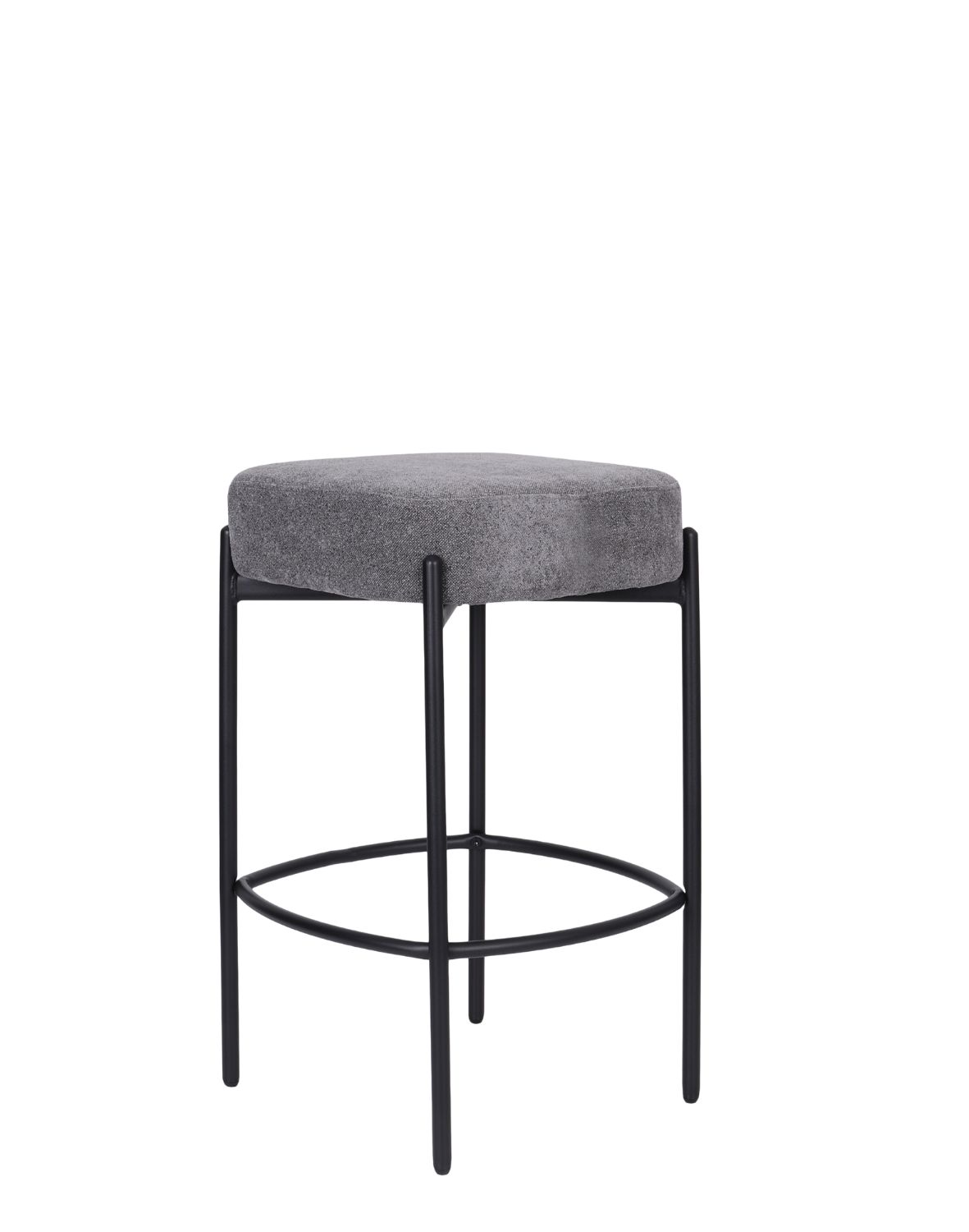 kwadratowy hoker do kuchni z podnóżkiem dolly, szary