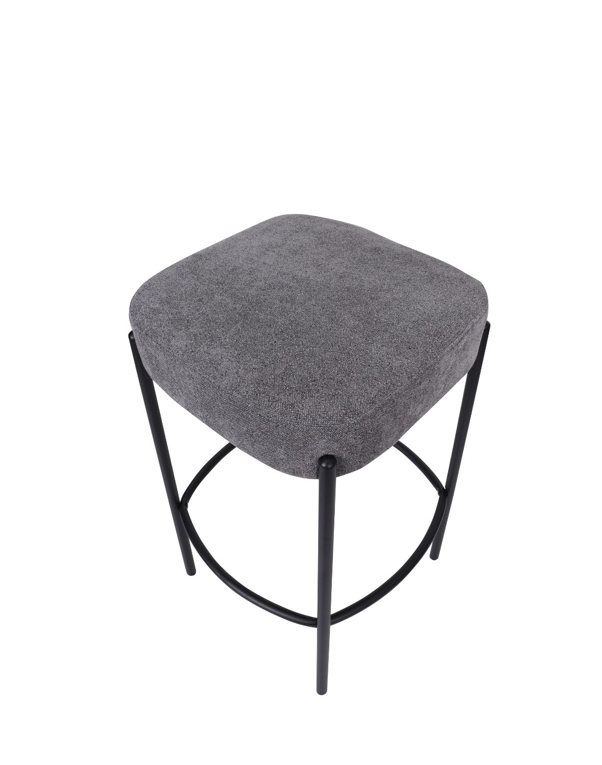 kwadratowy hoker do kuchni z podnóżkiem dolly, szary