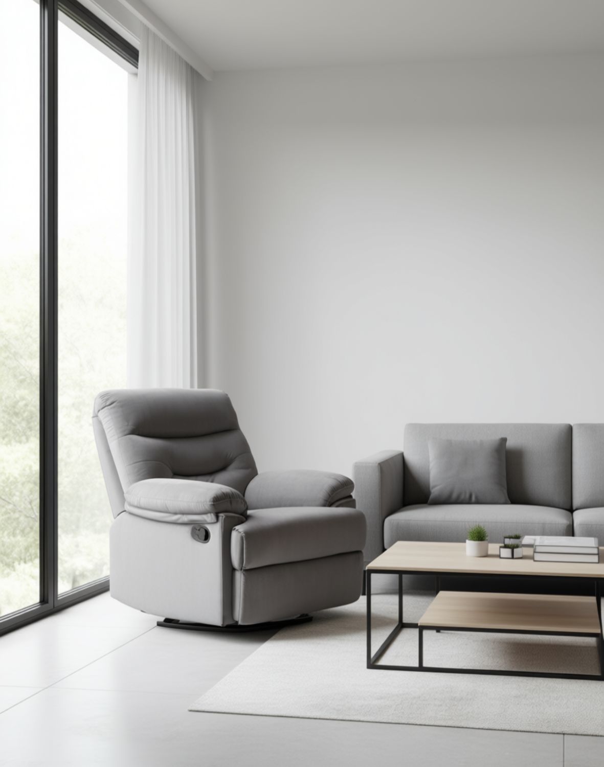 fotel rozkładany z funkcją relax drager, szary