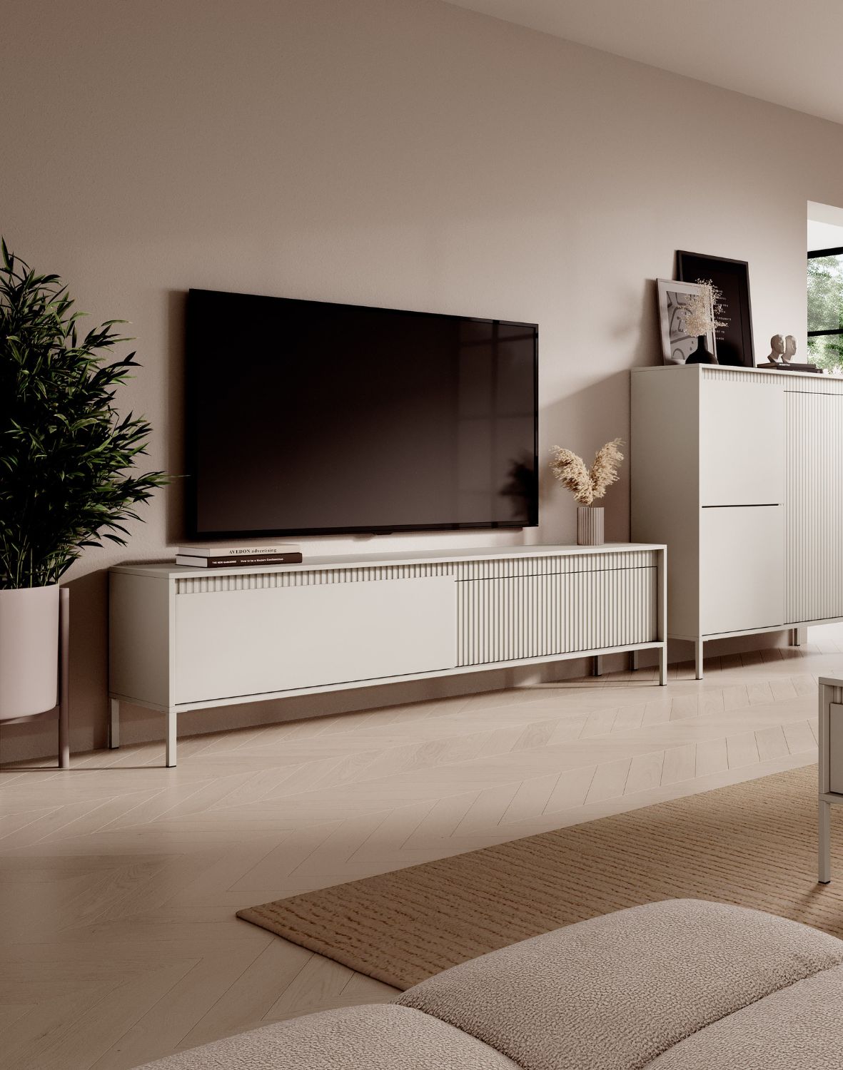 duża beżowa szafka pod telewizor senso 187