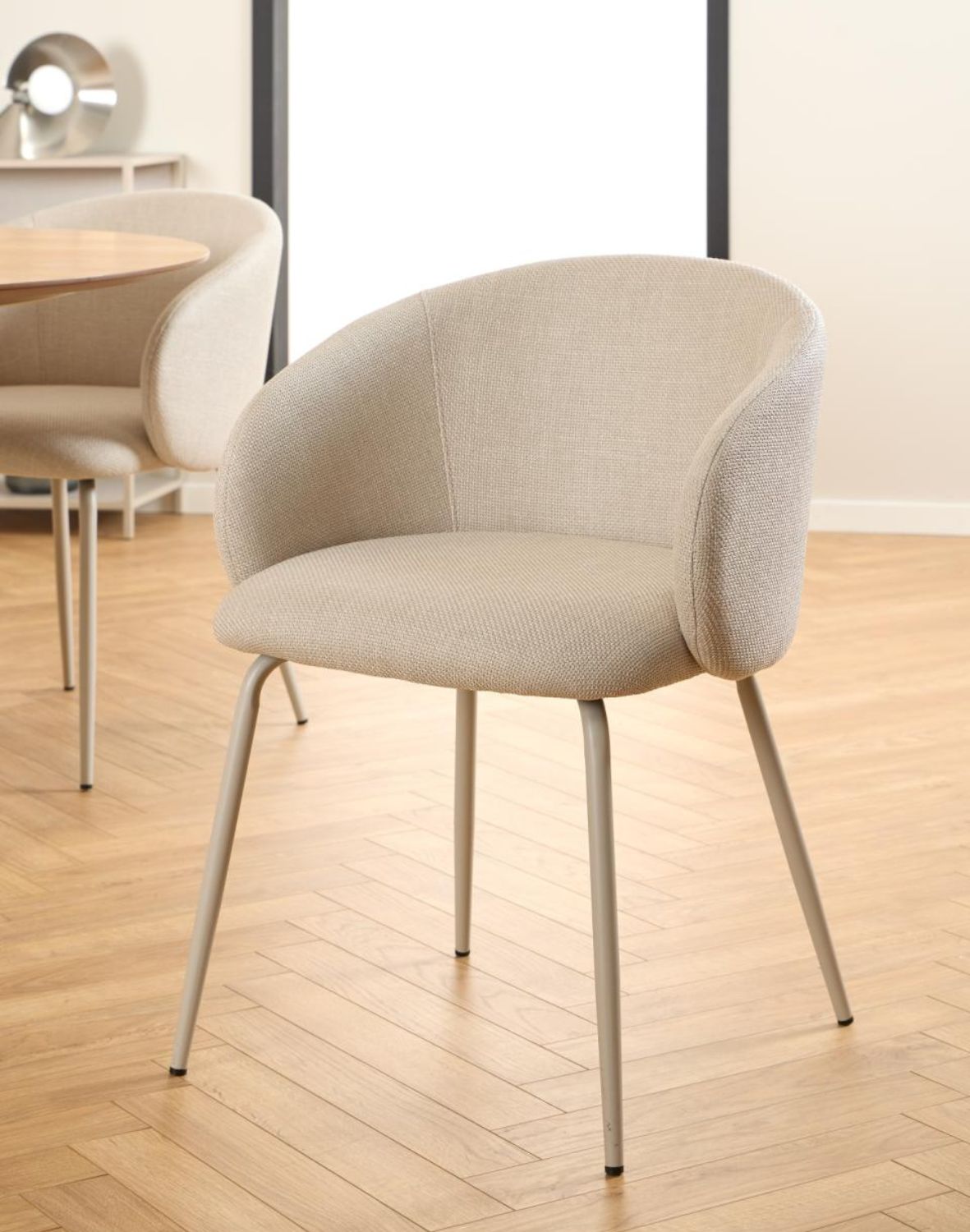 krzesło do jadalni, tapicerowane eleanor, beżowe/kaszmirowe (08177)