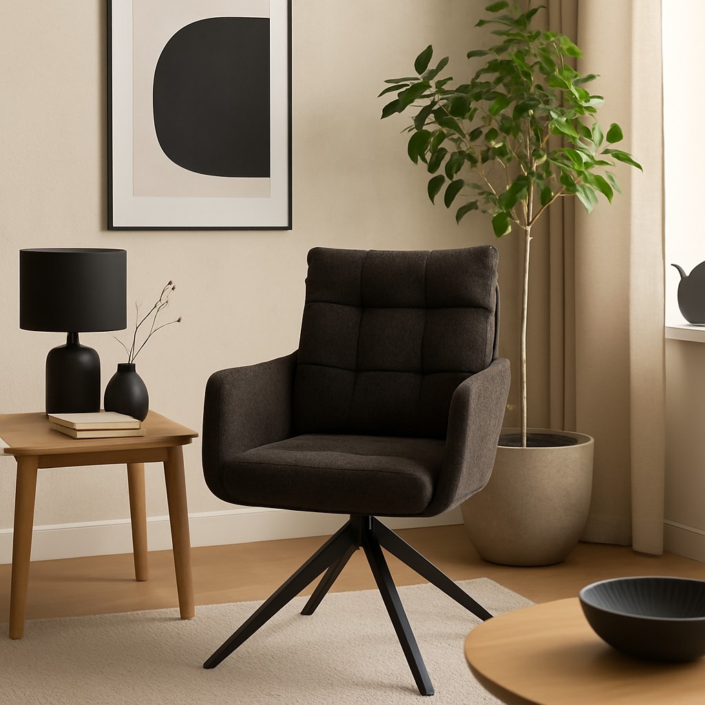 krzesło obrotowe z podłokietnikami fioro, czarne