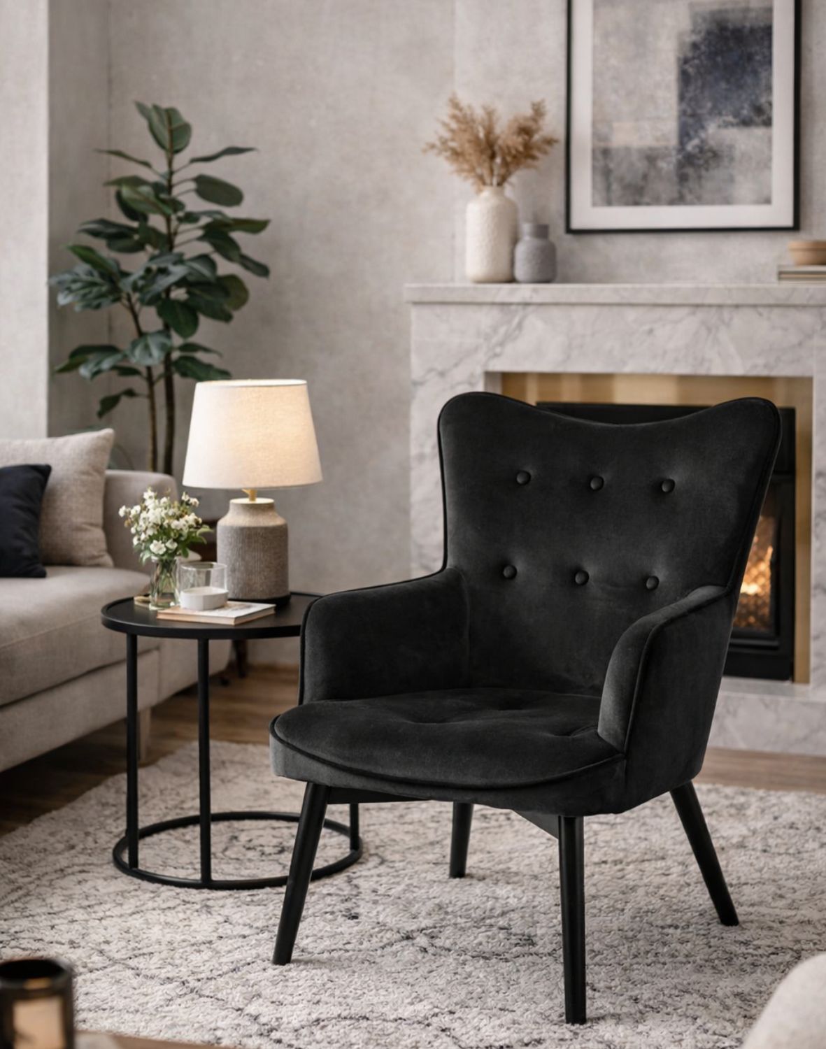 fotel carmen velvet czarny
