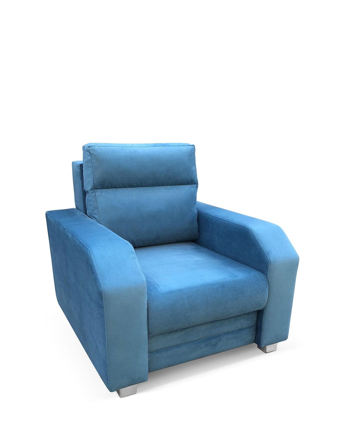 niebieski fotel do salonu alvares