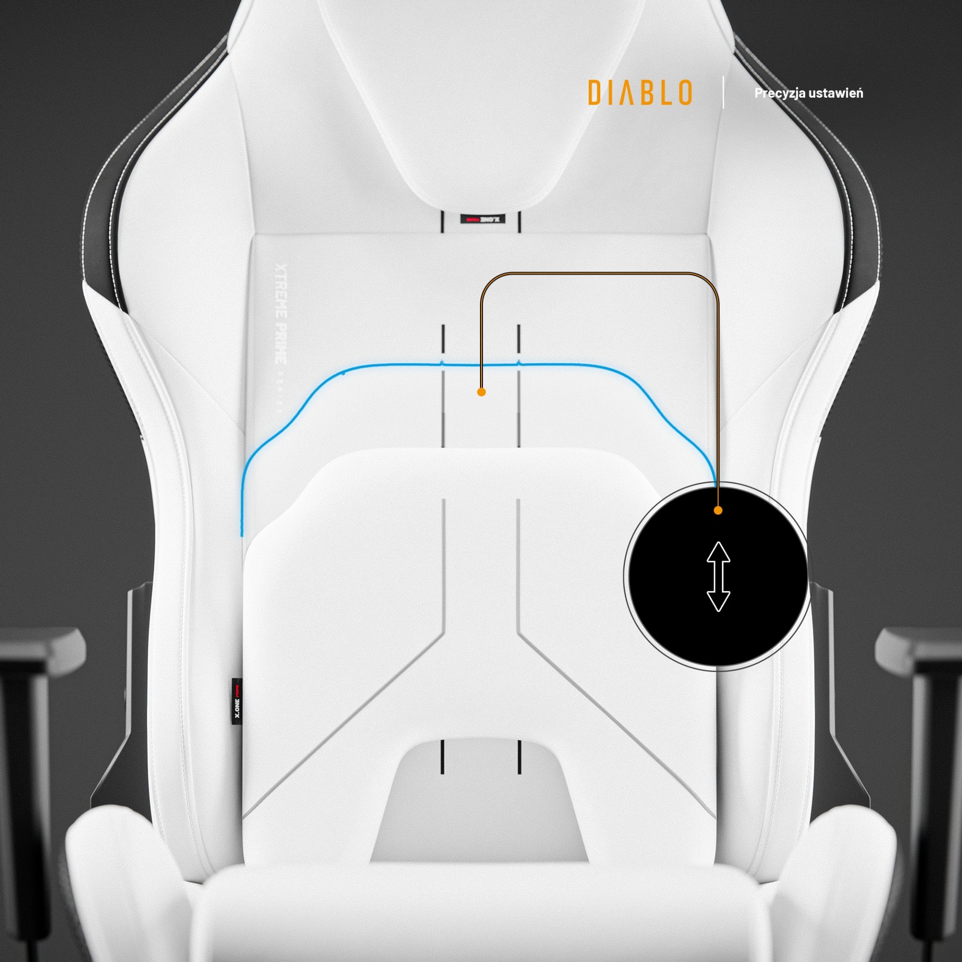 Fotel gamingowy biały z chłodzącym siedziskiem, Normal Size: Diablo X-One Prime Ghosted White 10