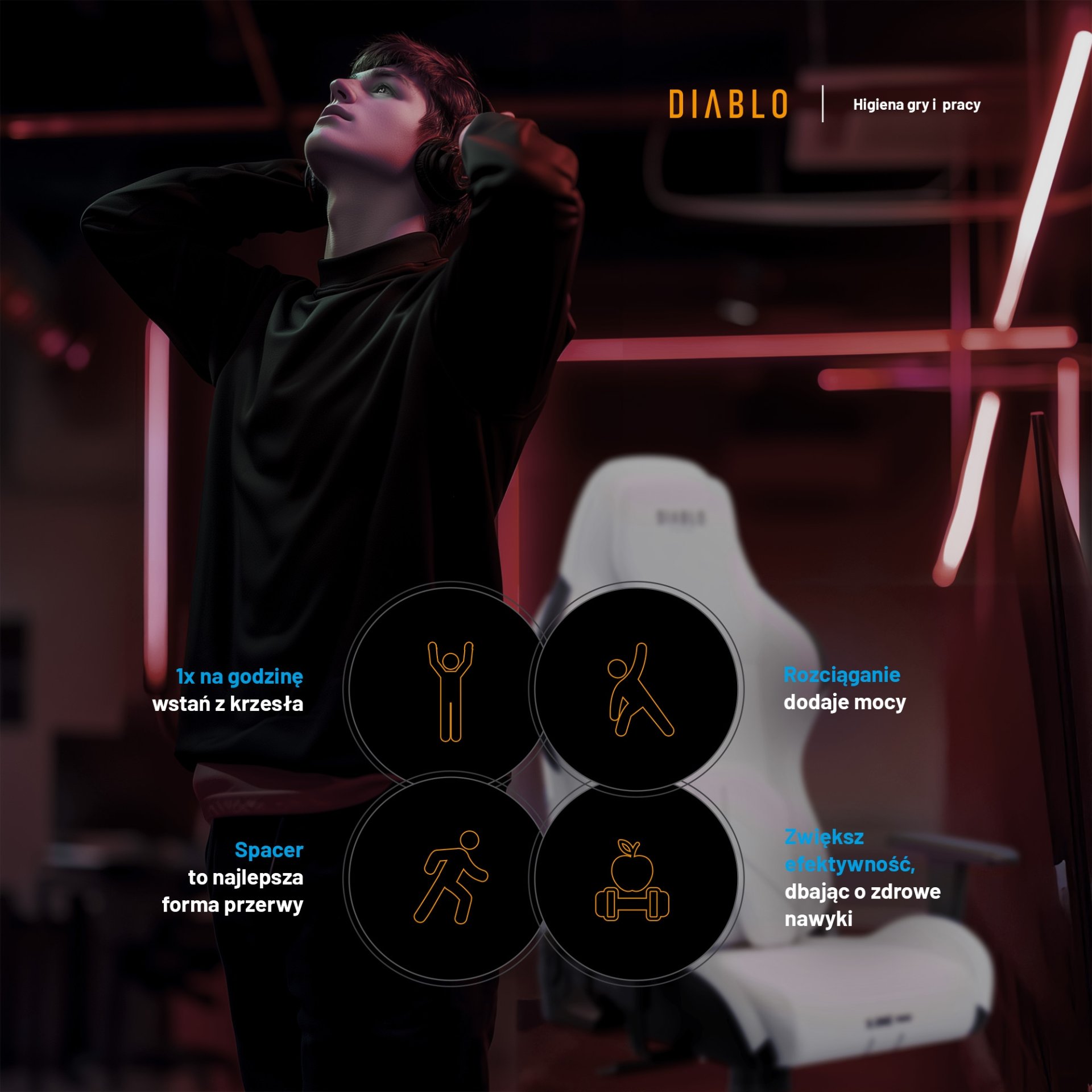 Fotel gamingowy biały z chłodzącym siedziskiem, Normal Size: Diablo X-One Prime Ghosted White 17