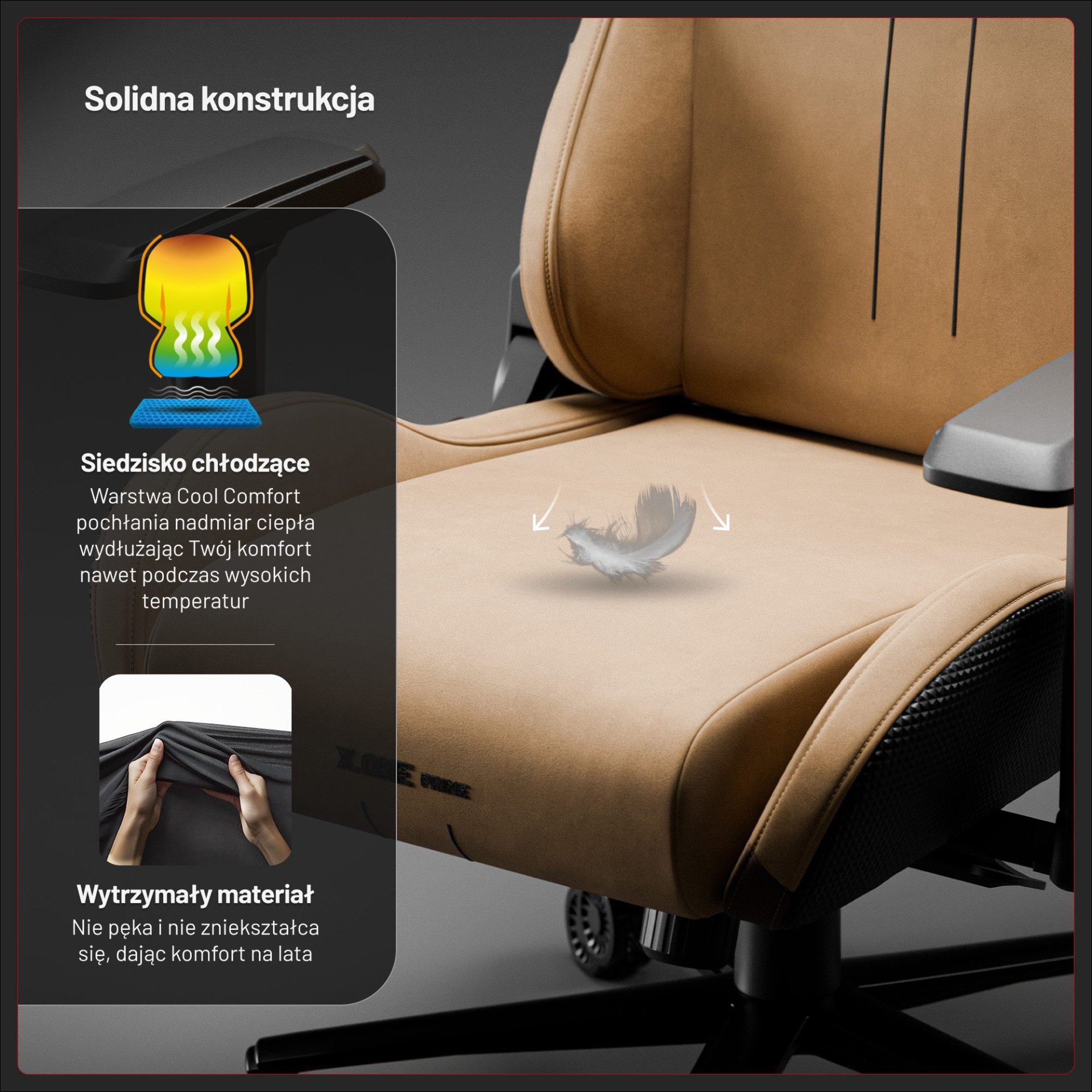 Fotel gamingowy materiałowy brązowy, Normal Size: Diablo X.One Prime Camel Brown 6