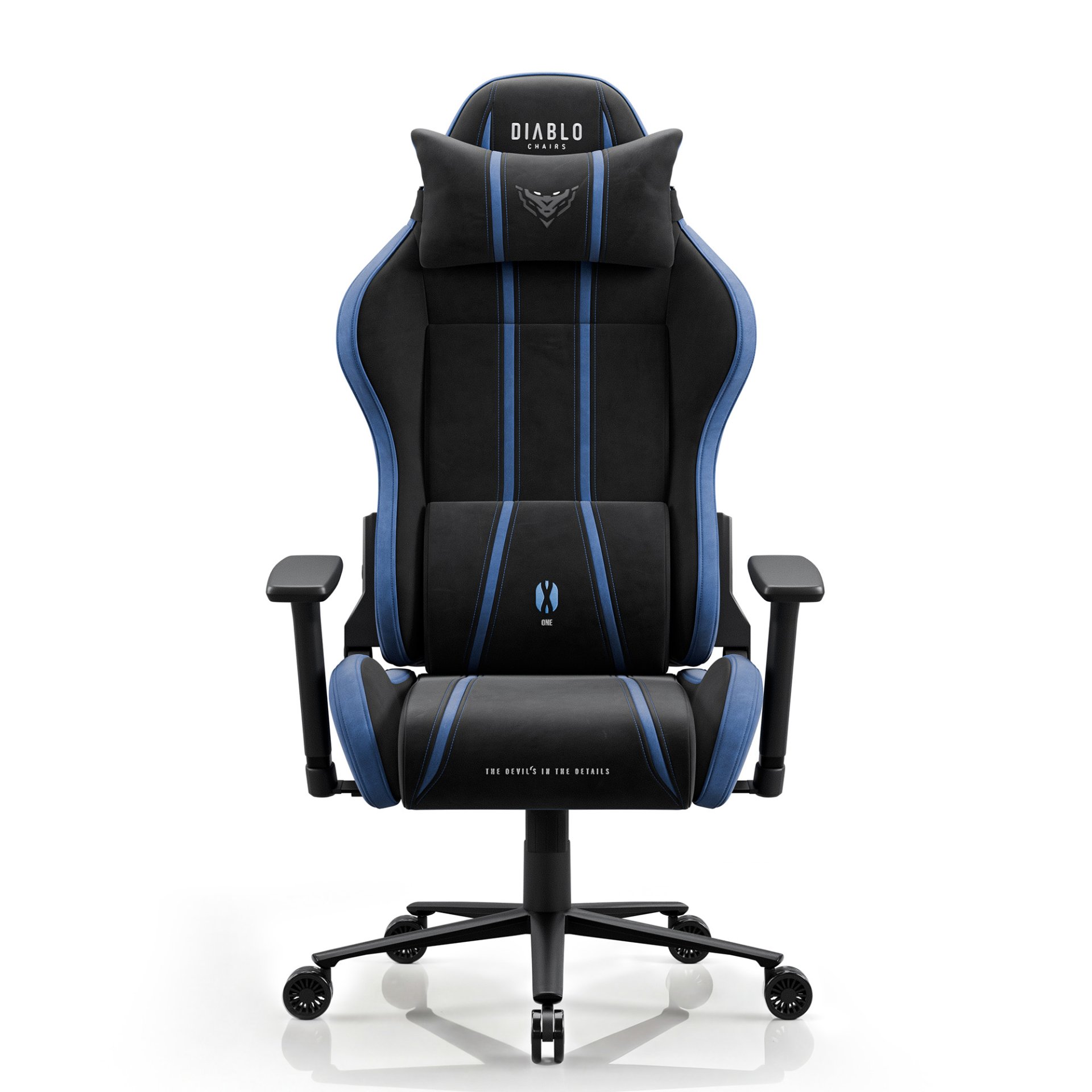 Fotel gamingowy materiałowy King Size, czarno-niebieski: Diablo X-One 2.0 Night Blue 2