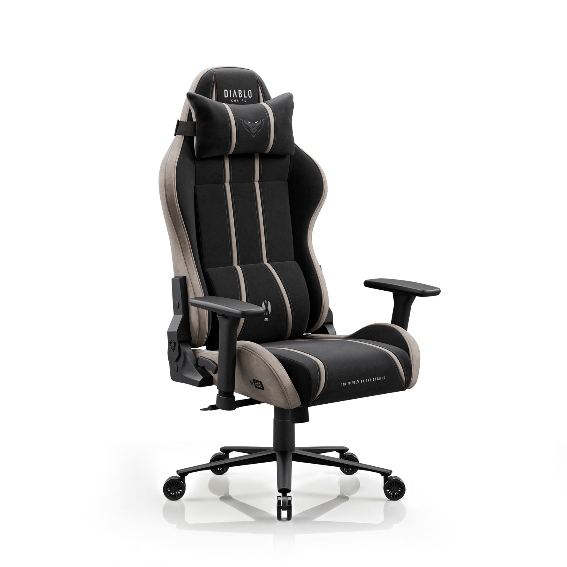 Fotel gamingowy materiałowy Normal Size, czarno-beżowy: Diablo X-One 2.0 Camel Black 1